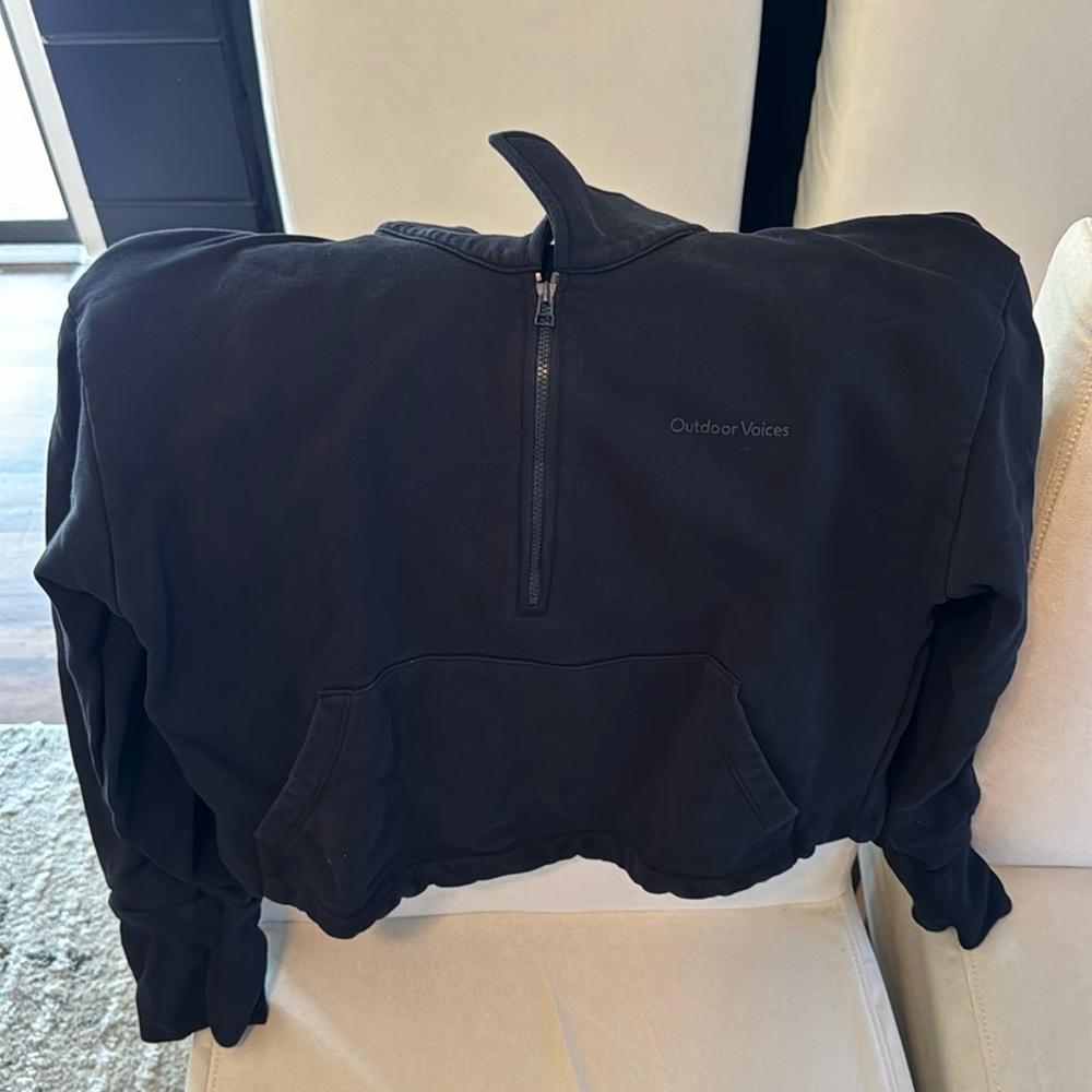 Outdoor Voices Cropped Black Quarter Zip